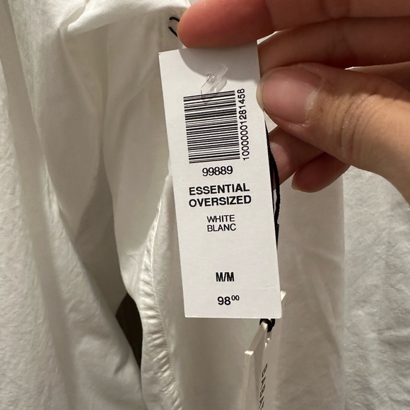 BRAND NEW WITH TAG Aritzia Babaton Essential Oversized White Shirt - Picture 3 of 8
